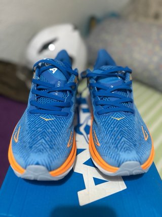 Hoka Clifton 9 Zapatillas Running Azul Naranja