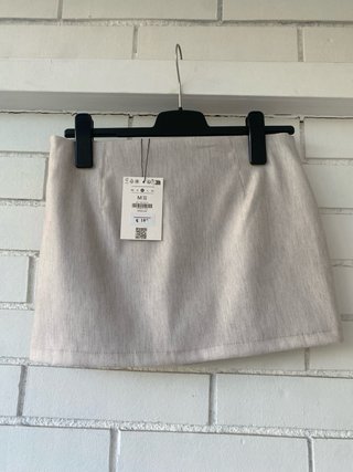 Falda pantalón Bershka beige