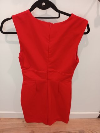 Vestido Zara Rojo Midi Talla S Elegante