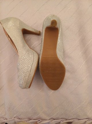 Zapatos de fiesta plateados talla 39