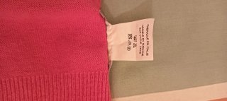 Poncho de lana de angora italiana. Rosa. Talla Úni