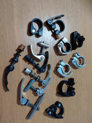 Fijadores tija sillín bicicleta (varios)
