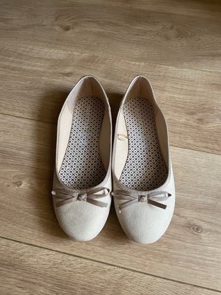 Manoletinas beige talla 38