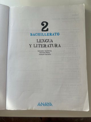 Lengua y literatura, 2 Bachillerato, Operación ...