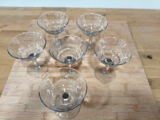 6 copas de champán/martini vintage años 40
