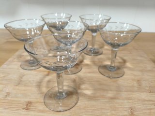 6 copas de champán/martini vintage años 40