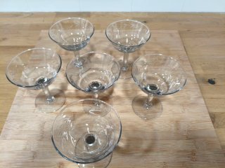 6 copas de champán/martini vintage años 40