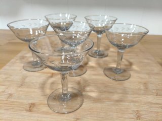 6 copas de champán/martini vintage años 40