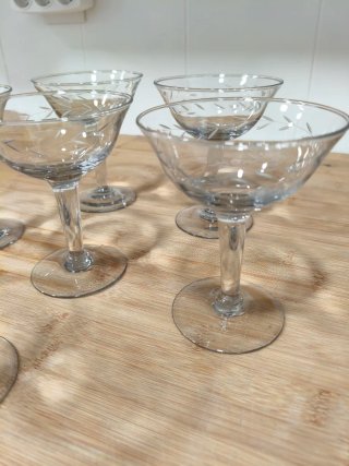 6 copas de champán/martini vintage años 40