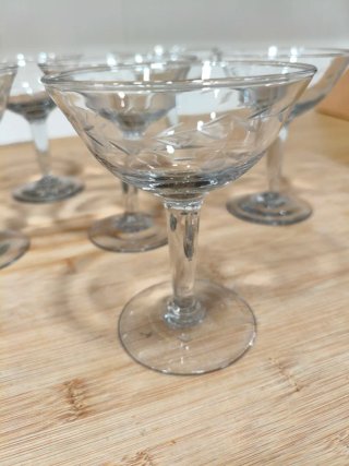 6 copas de champán/martini vintage años 40