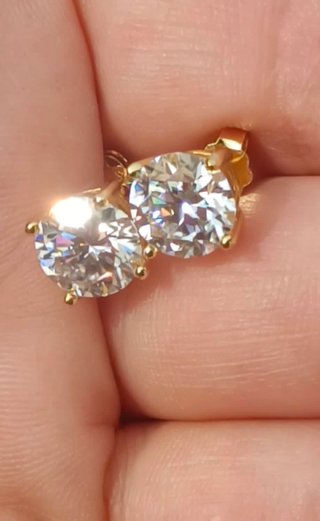 Pendientes Plata 925 y diamantes demoissanita