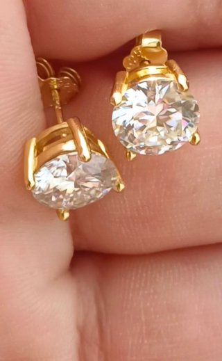Pendientes Plata 925 y diamantes demoissanita
