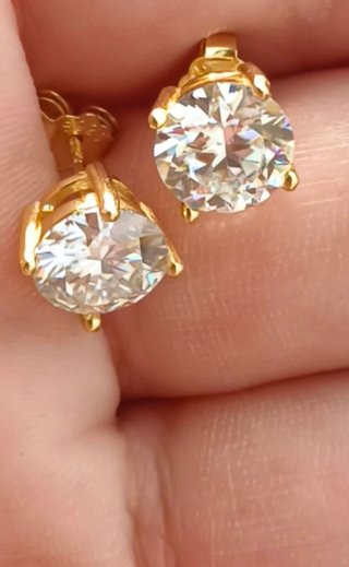 Pendientes Plata 925 y diamantes demoissanita
