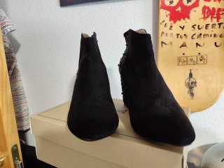 Botines Zara Negros Tachuelas Tacón