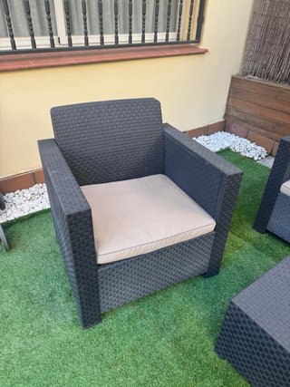 Muebles de terraza ratán negro