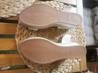 Sandalias Popa Cuña Blancas y Marrones