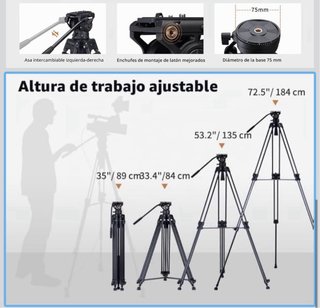 Trípode de vídeo Cayer BV30L con rótula fluida