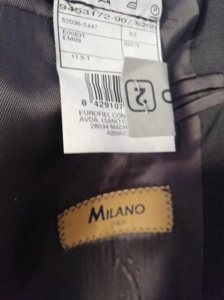 Traje MILANO Gris Talla 52