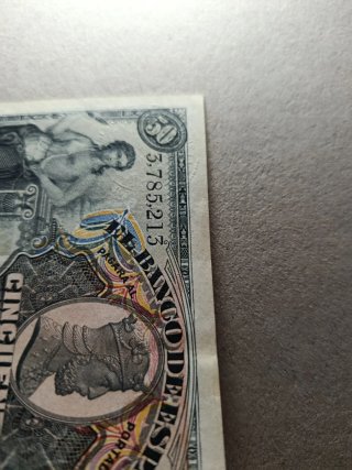 50 Pesetas 1907 sello seco