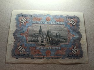 50 Pesetas 1907 sello seco