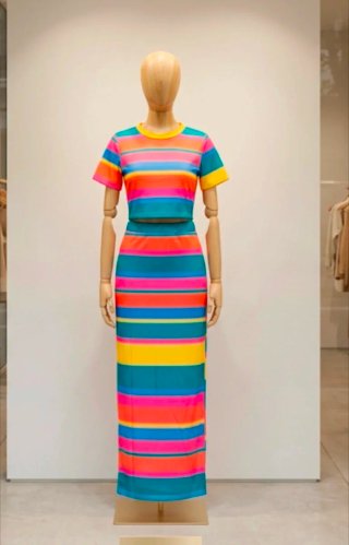 Conjunto de rayas multicolor