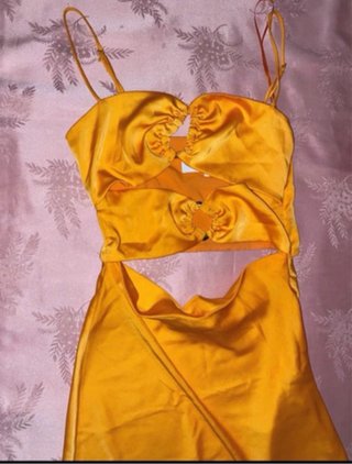 Vestido Zara Naranja Cut-out