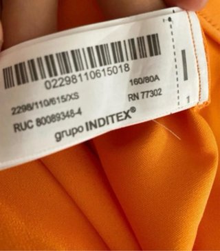 Vestido Zara Naranja Cut-out