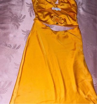 Vestido Zara Naranja Cut-out