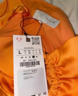 Vestido Zara Naranja Cut-out