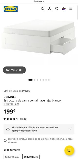 Estructura Cama Brimnes IKEA Blanca