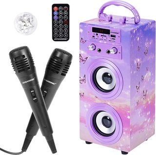 Dynasonic karaoke portátil con micrófonos