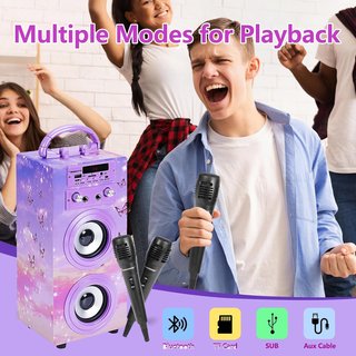 Dynasonic karaoke portátil con micrófonos