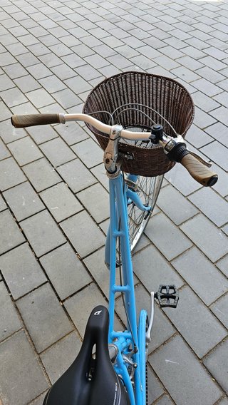 Bicicleta Paseo Mujer Urbana azul con cesta