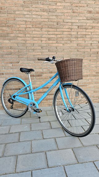Bicicleta Paseo Mujer Urbana azul con cesta