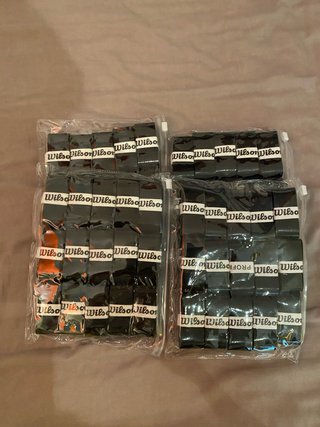 60 Wilson Overgrips negras lisas tenis pádel nueva