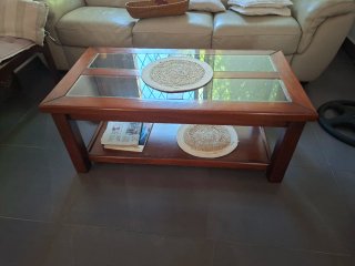 Mesa de centro madera y cristal