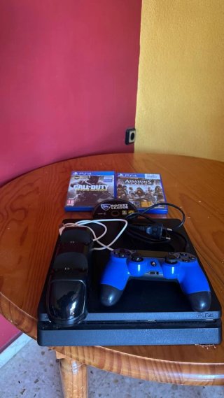 PS4 Slim 1TB + Mando + Base Carga + 3 Juegos