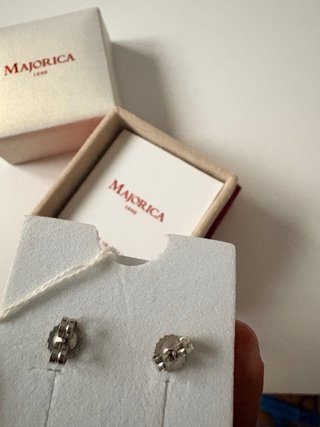 Pendientes Majorica Perla y Plata 925