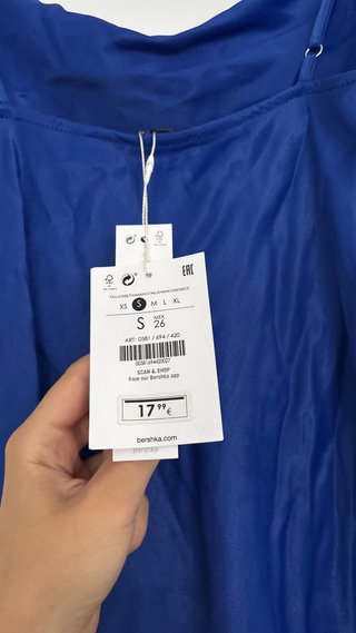 Vestido Bershka azul tirantes