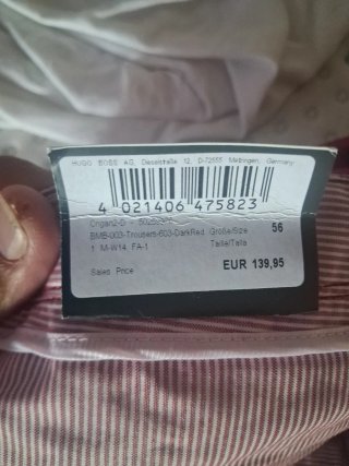 Pantalones BOSS rojos talla 56
