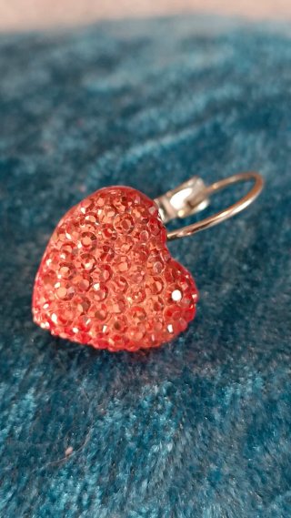 Pendientes Corazón Brillantes Tipo Color Coral
