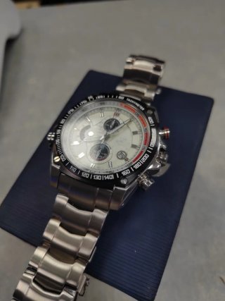 Casio Edifice Reloj Cronógrafo Plata Blanco