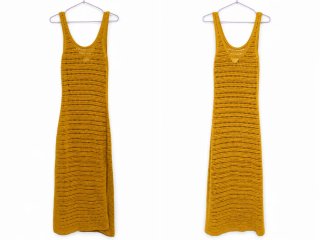 Vestido H&M amarillo crochet largo
