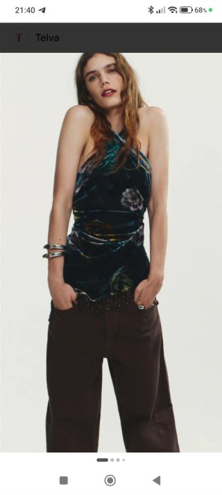 Vestido Zara Terciopelo Flecos Talla S
