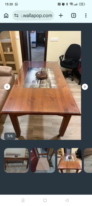 Mesa de comedor madera y cristal