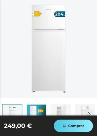 Frigorífico Bolero CoolMarket 2D 204 Blanco