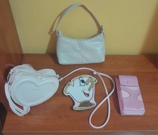 Lote 3 bolsos juvenil y cartera móvil
