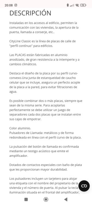 Placa Audio Fermax City Classic 1L