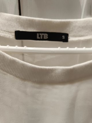 Blusa LTB blanca semitransparente talla S