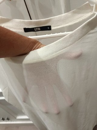 Blusa LTB blanca semitransparente talla S